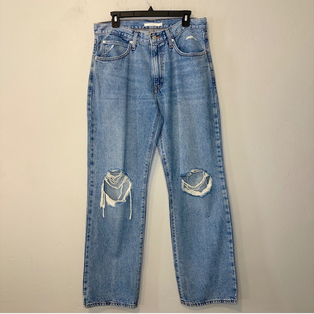 Levis 94 Baggy Jeans 30x31 High Waist Distressed Light Wash Grunge Y2K Wide Leg